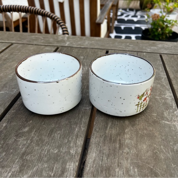Vintage Japan Stoneware Floral Speckled Soup Bowl or Large Mug Set of Two - Picture 8 of 11